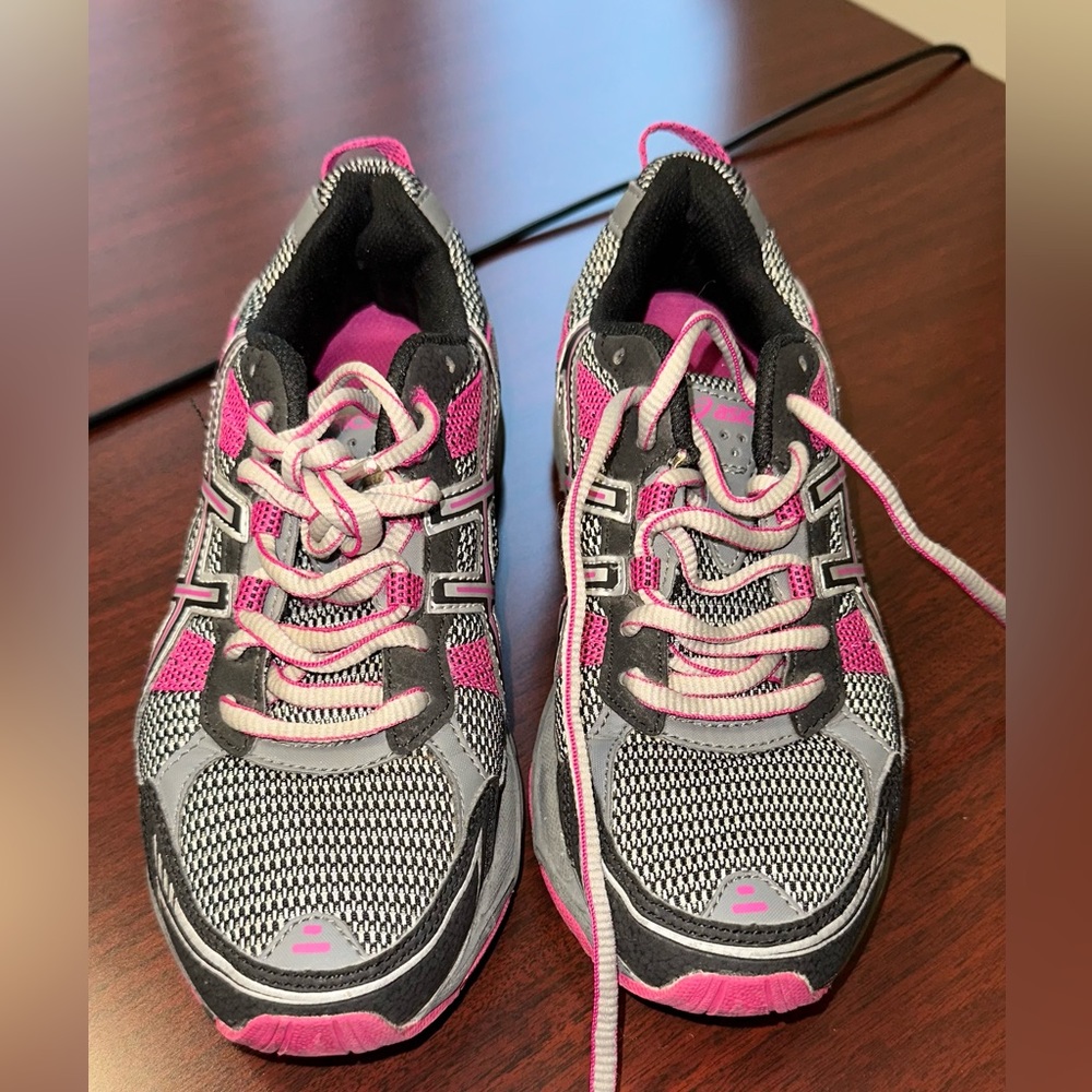 ASICS athletic shoes.